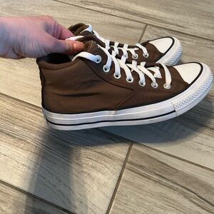 Converse Brown and White Canvas Low-Top Sneaker